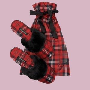 Victoria's Secret Signature Satin Slippers & Dust Bag Medium